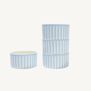 Roundhouse Sicily Blue Stripe Set of 4 Dip Bowls NWT